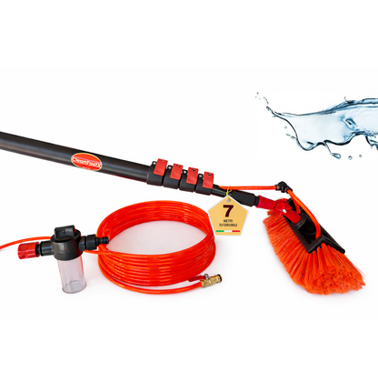 Kit Pulizia Pannelli solari fotovoltaici, idrospazzola Multiples, estensibile fino a 7 metri