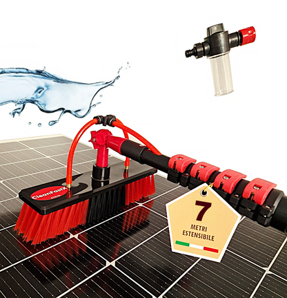 Kit Pulizia Pannelli solari fotovoltaici, idrospazzola ALINEAR, estensibile fino a 7 metri