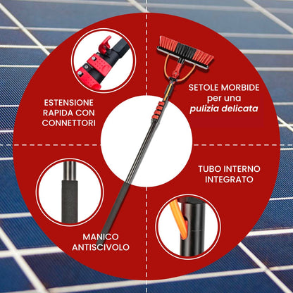 Kit Pulizia Pannelli solari fotovoltaici estensibile fino a 5 metri